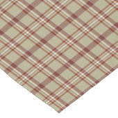Beige Burgundy White Plaid Classic Table Runner Korte Tafelloper (Hoek)