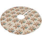 Beige burlap familie monogram peperkoek man kerstboom rok (Gekanteld)