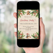 Beige burlap pine natuurlijke kerstfeest kaart