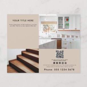 Beige Business 2 Promotiefoto QR Code Flyer