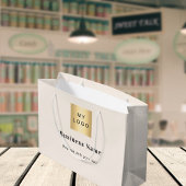 Beige business logo naam tekst groot cadeauzakje