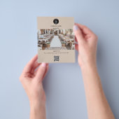 Beige Business Logo Promotionele Adverteren Flyer (Hand)