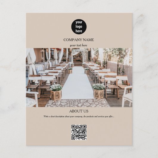 Beige Business Logo Promotionele Adverteren Flyer (Voorkant)