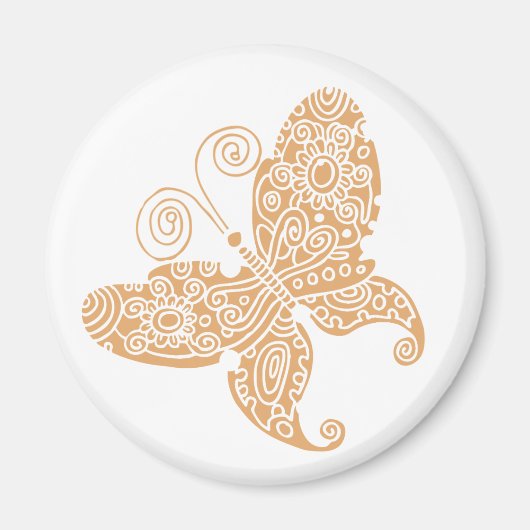 Beige Butterfly Magnet (Voorkant)