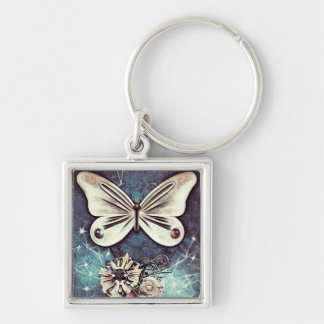 beige Butterfly Sleutelhanger