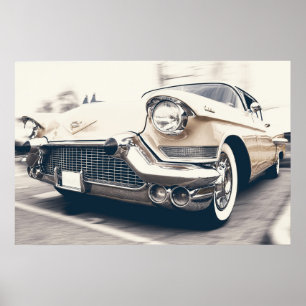  BEIGE CADILLAC MET CHROME GRILLE POSTER
