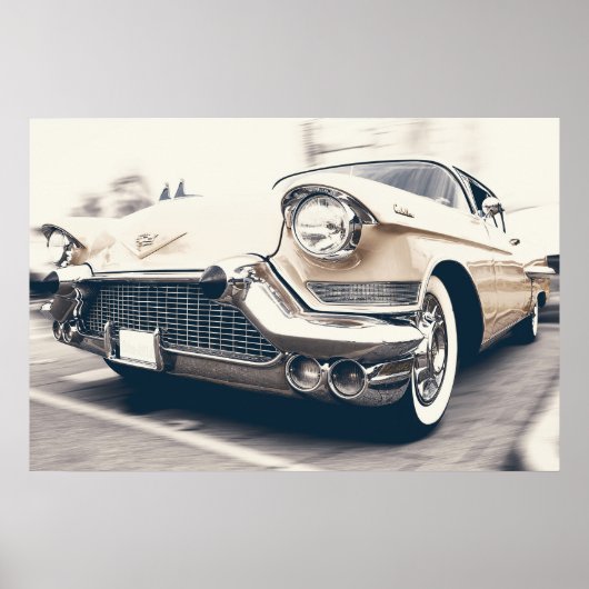  BEIGE CADILLAC MET CHROME GRILLE POSTER (Voorkant)