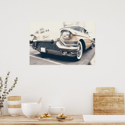  BEIGE CADILLAC MET CHROME GRILLE POSTER (Keuken)