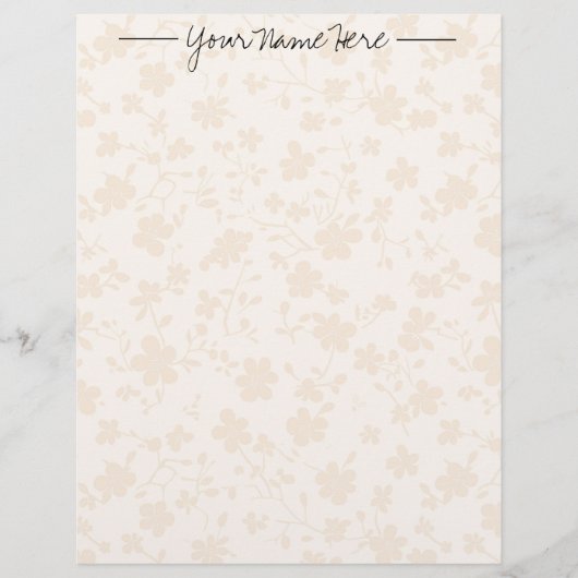 Beige Calico gepersonaliseerd Briefhoofd (Voorkant)