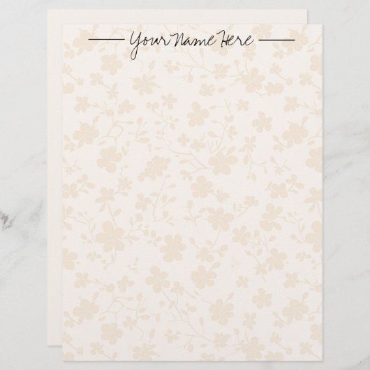 Beige Calico gepersonaliseerd Briefhoofd (Voorkant / Achterkant)