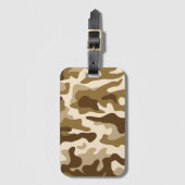 Beige camouflage patroon bagagelabel (Voorkant (verticaal))