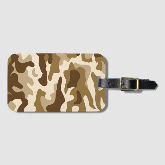 Beige camouflage patroon bagagelabel (Voorkant (horizontaal))
