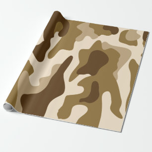 Beige camouflage patroon cadeaupapier