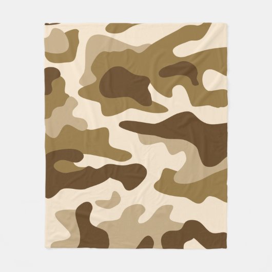 Beige camouflage patroon fleece deken (Voorkant)