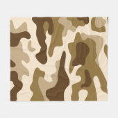 Beige camouflage patroon fleece deken (Voorkant (Horizontaal))