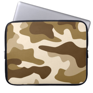 Beige camouflage patroon laptop sleeve
