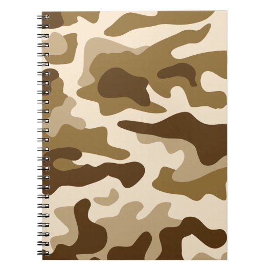 Beige camouflage patroon notitieboek (Voorkant)