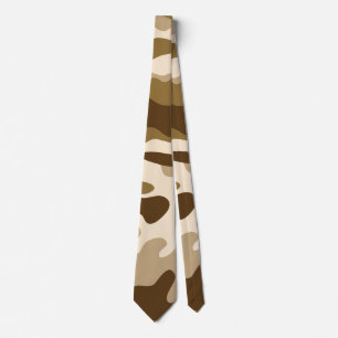 Beige camouflage patroon stropdas