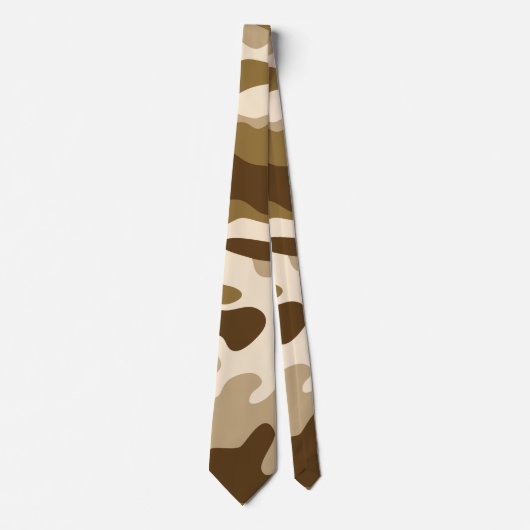 Beige camouflage patroon stropdas (Voorkant)