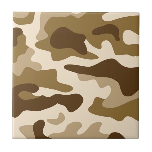 Beige camouflage patroon tegeltje (Voorkant)
