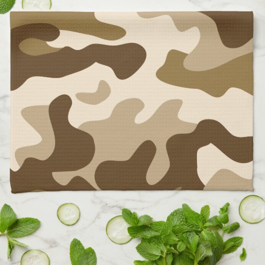 Beige camouflage patroon theedoek (Gevouwen)