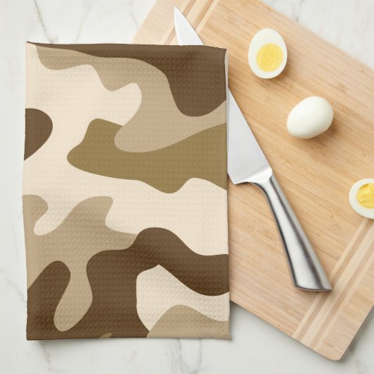 Beige camouflage patroon theedoek (Quarter Fold)