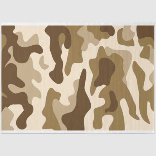 Beige camouflage patroon tissuepapier (Voorkant)