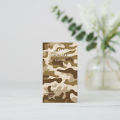Beige camouflage patroon visitekaartje (Staand voorkant)