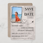 Beige Cancun Passport Bewaar de datum Save The Date (Voorkant / Achterkant)