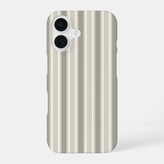 Beige candy strepen iPhone 16 hoesje (Achterkant)