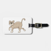 Beige Cat Drawing with Green Eyes Bagagelabel (Voorkant horizontaal)
