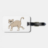 Beige Cat Drawing with Green Eyes Bagagelabel (Achterkant horizontaal)