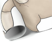 Beige Cat Drawing with Green Eyes Cadeaupapier (Rol Hoek)