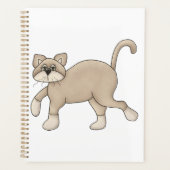 Beige Cat Drawing with Green Eyes Planner (Voorkant)