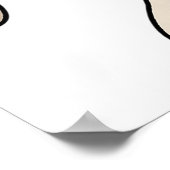 Beige Cat Drawing with Green Eyes Poster (Hoek)