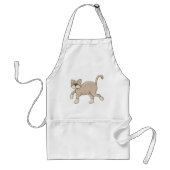 Beige Cat Drawing with Green Eyes Standaard Schort (Voorkant)