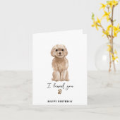 Beige Cavapoo Dog Mum Puppy Pets Birthday Kaart (Gele Bloem)