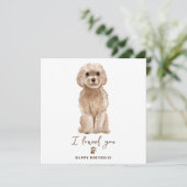 Beige Cavapoo-hond Moeder Puppy Huisdieren Verjaar Kaart (Staand voorkant)
