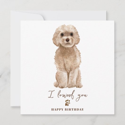 Beige Cavapoo-hond Moeder Puppy Huisdieren Verjaar Kaart (Voorkant)