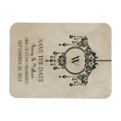 Beige  Chandelier Save the Date Magnet Magneet (Horizontaal)