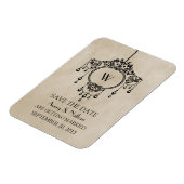 Beige  Chandelier Save the Date Magnet Magneet (Linkerzijde)