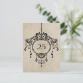 Beige  Chandelier Table Number Briefkaart (Staand voorkant)