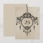 Beige  Chandelier Table Number Briefkaart (Voorkant / Achterkant)