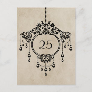 Beige  Chandelier Table Number Briefkaart