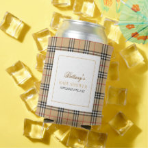 Beige Check Designer Plaid Baby shower