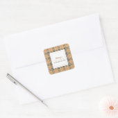 Beige Check Plaid Baby shower Vierkante Sticker (Envelop)