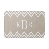 Beige Chevron Custom Monogram Badmat (Voorkant)