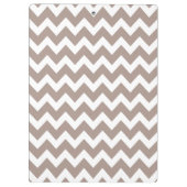 Beige Chevron, Grijze monogram, Gepersonaliseerde Klembord (Achterkant)