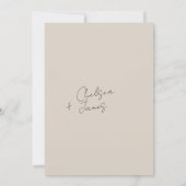 Beige | Chic Minimaal Huwelijk Opslag de Datum Save The Date (Achterkant)