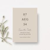 Beige | Chic Minimaal Huwelijk Save the Date